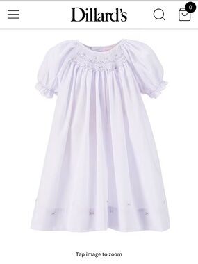 Petit Ami Lavender Smocked Puff-Sleeve Nightgown